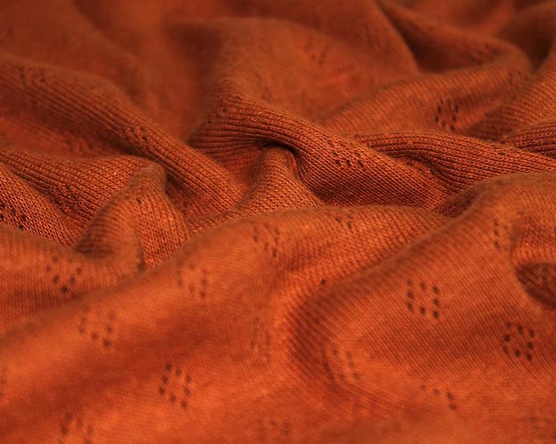 Fine 100% cotton jersey knit with Diamond openwork/ Pointelle fabric per metre image 16