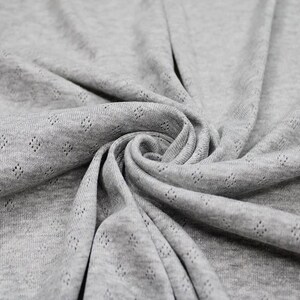 Fine 100% cotton jersey knit with Diamond openwork/ Pointelle fabric by the half metre.