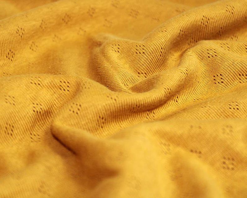Fine 100% cotton jersey knit with Diamond openwork/ Pointelle fabric per metre image 17