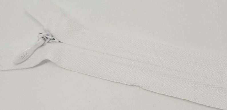 Concealed Invisible closed-end nylon zip No.3 8" 9" 14" 22". Auto-lock.