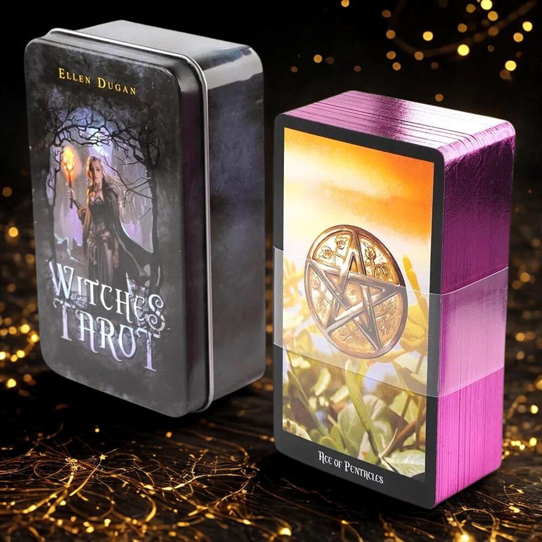 Gilded Rider Waite Witches Tarot Deck: Rider-waite Style, Gilded Edge, Beginner Tarot in ...