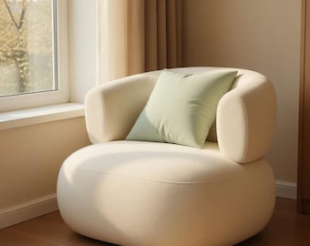 Accent Chair Buckle | Cream Teddy Sofa Chair | Minimalist Living Room Chair | Cloud Sofa | Small Apartment Furniture | Cozy Chair