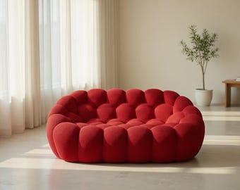 Bubble Pumpkin Sofa 2 Seater | Curved Loop Loveseat | Maximalist Living Room Couch | Aesthetic Statement Sofa | Colorful Bold Sofa