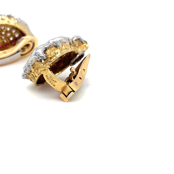 Charles De Temple Brutalist Ruby and Diamond Clip… - image 2