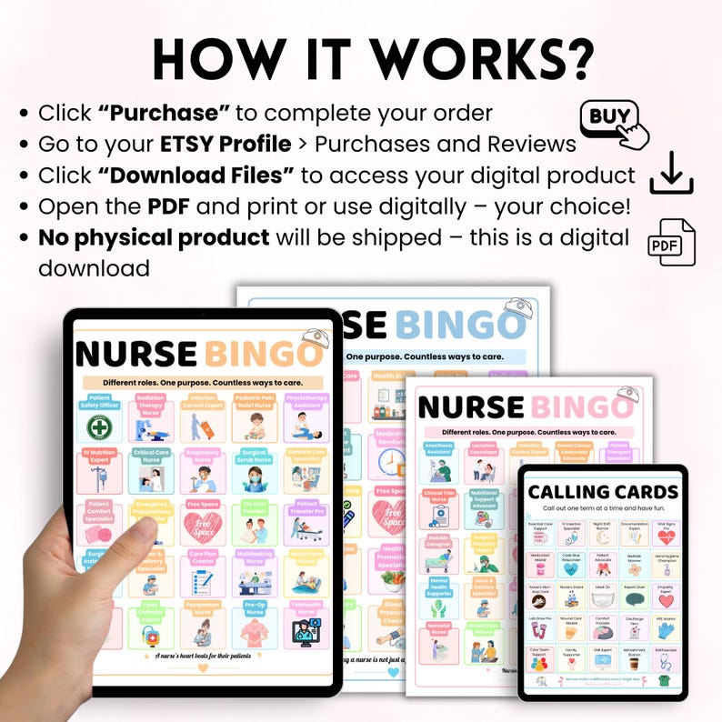 Nurse Bingo Printable Game, Nursing School Classroom Activity, Nursing ...
