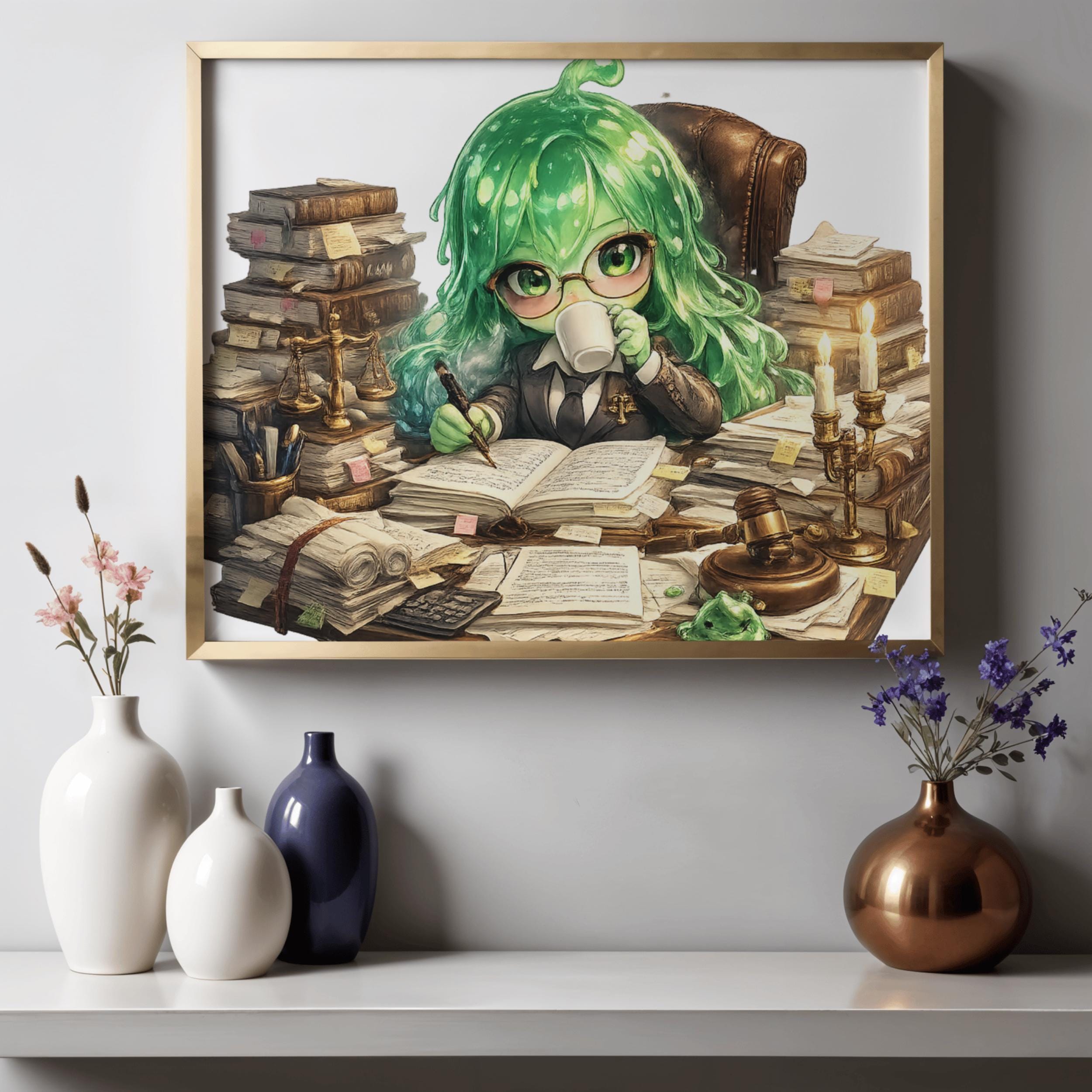 Slime Lawyer PNG, Cute Fantasy Character Clipart, Chibi Slime Girl ...