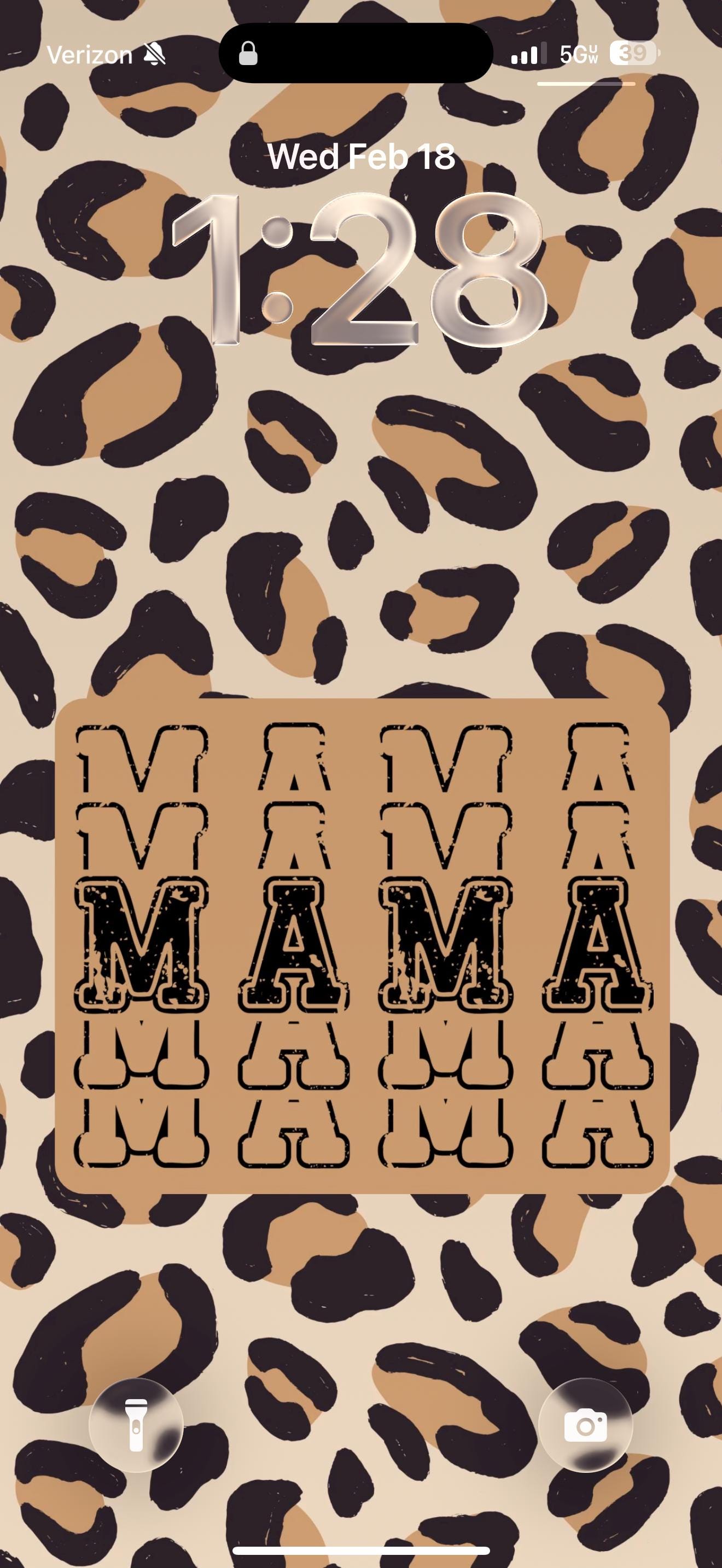 Mama Leopard Print iPhone Wallpaper | Neutral Lock Screen (digital ...