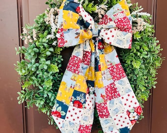 SMALL Customized Quilted Patchwork Bow