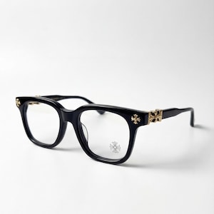 Black Gold Eyeglasses Gothic Frame | Dark Luxury Glasses | Vintage Alt Eyewear | Designer Style Unisex