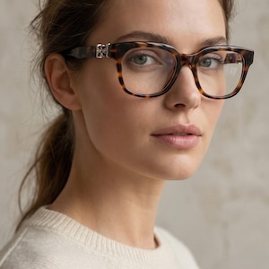 Occhiali tartarugati – Montatura quadrata vintage – Occhiali di lusso firmati – Occhiali retrò alla moda – Montatura unisex di tendenza