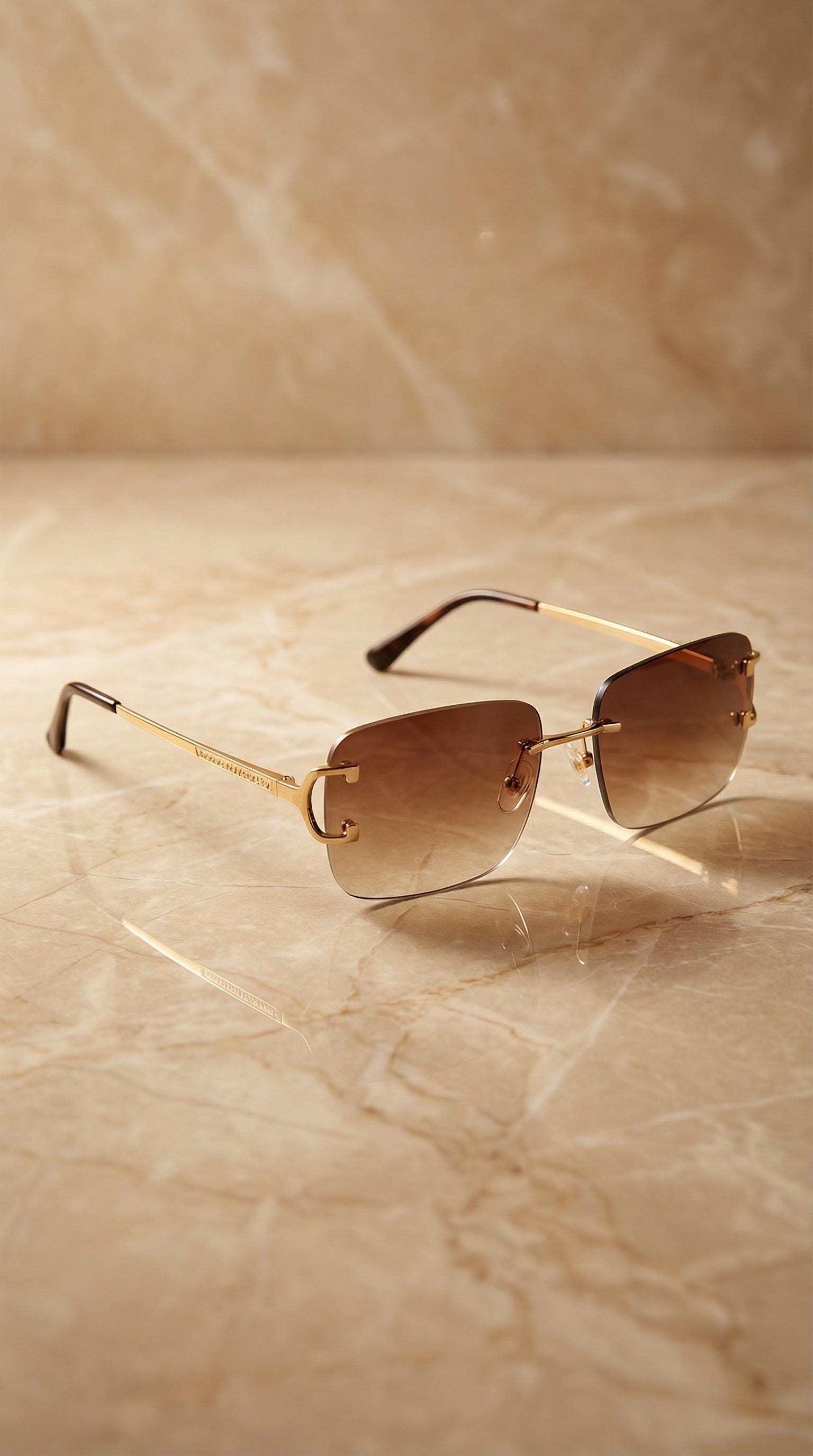 Vintage Chanel Rimless Sunglasses - Etsy