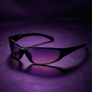 Womens Black Sunglasses Purple Lenses - Etsy display picture 2