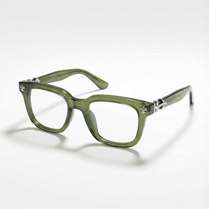 Gafas con montura transparente verde oliva, gafas rectangulares retro, monturas ópticas de diseño transparente, regalo de moda unisex