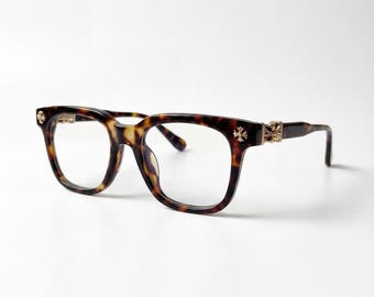 Gafas góticas de carey con montura cruzada | Gafas estéticas marrones | Gafas vintage alternativas | Regalo unisex