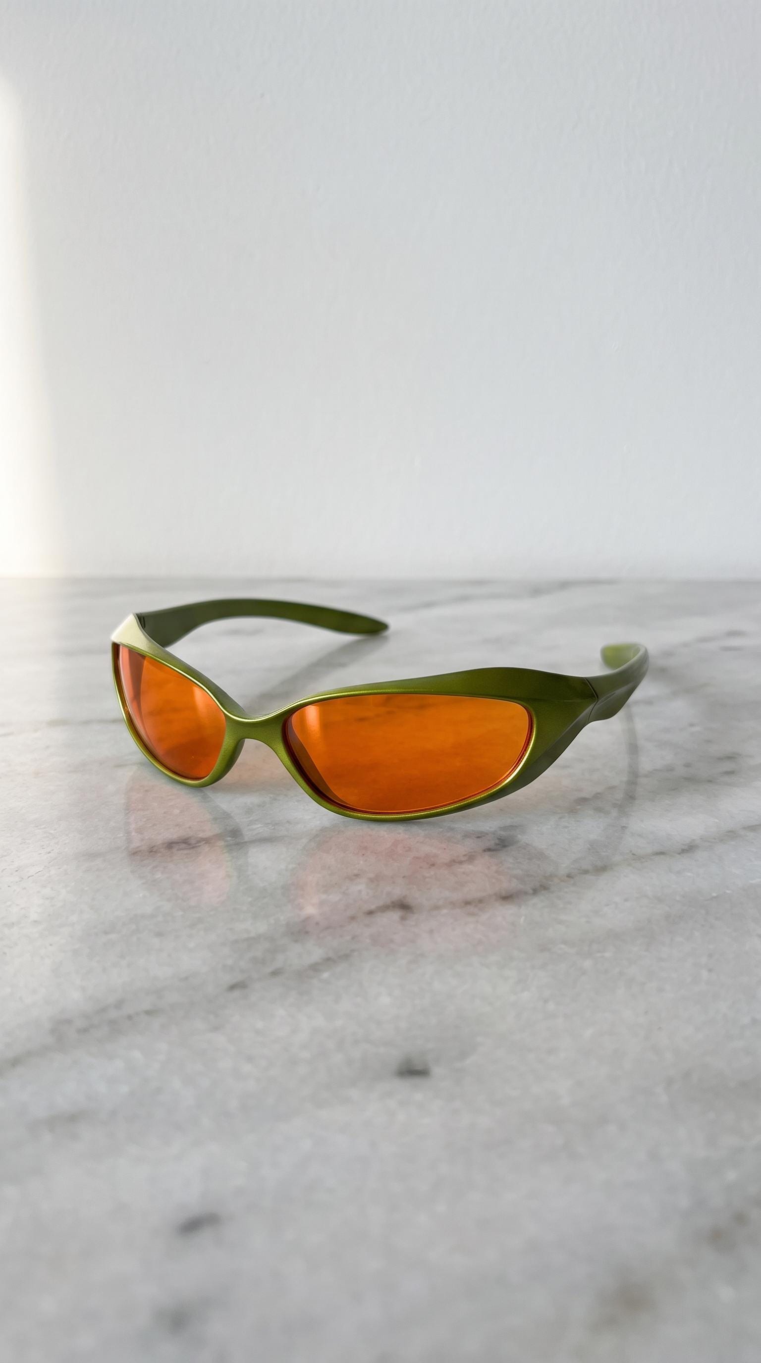 Neon Green Y2k Glasses - Etsy