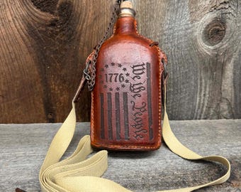 Leather Wrapped Warranted Flask - 250th Anniversary Edition