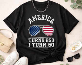 アメリカ建国250周年、私は50歳になる PNG | 7月4日シャツデザインダウンロード