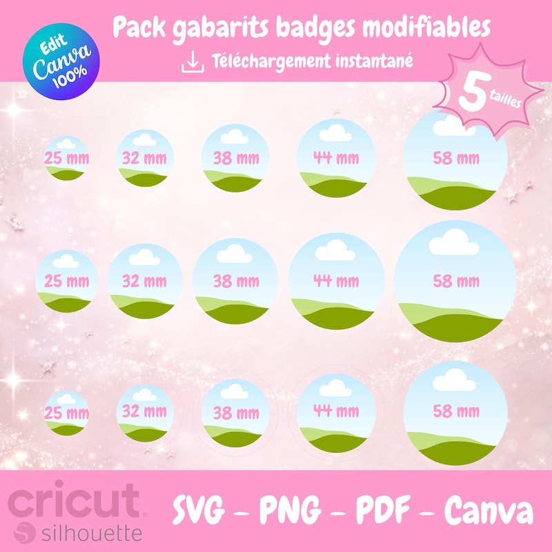 58mm Pin Template - Etsy
