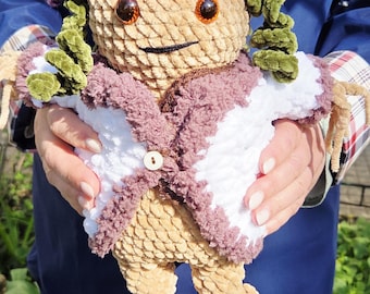 Mandrake Shepherd | Amigurumi Monster Plush Medium Size | Folklore Collectible Toy Finished Crochet