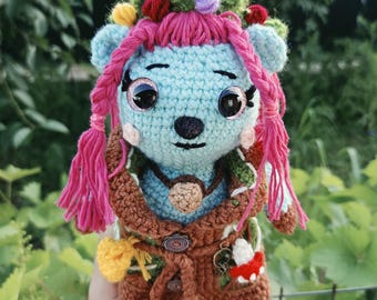 Ivy forest guardian bear witch amigurumi handmade crochet