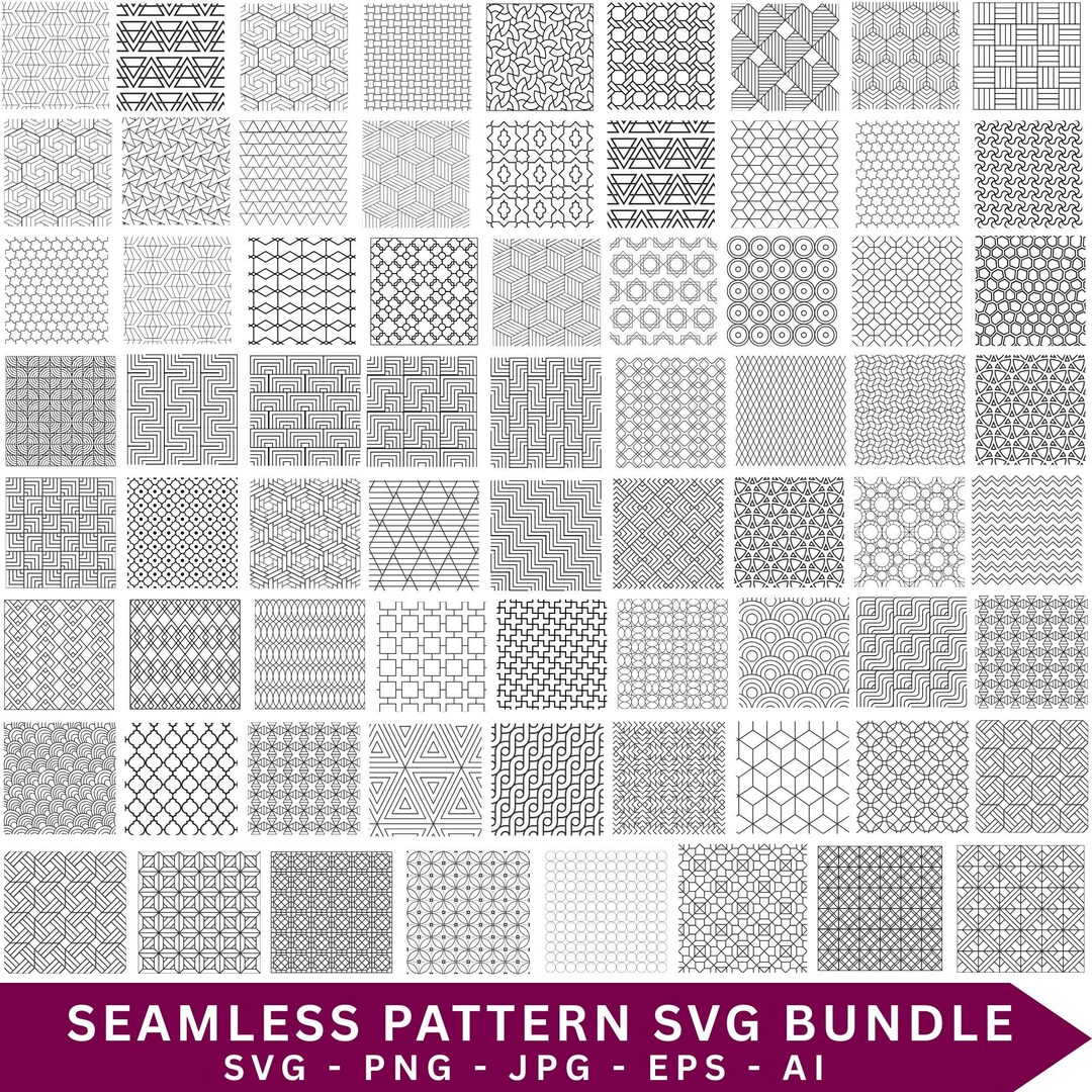 Geometric Seamless Patterns SVG Bundle (digital Download) - Etsy