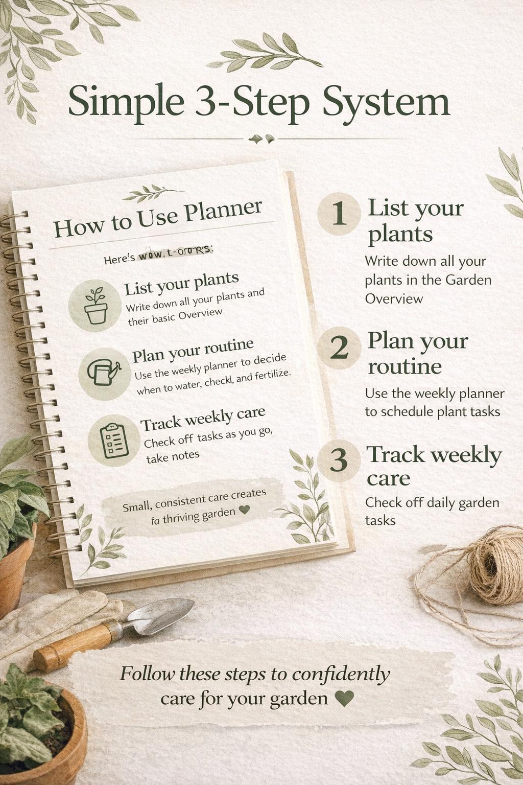 Garden Planner Printable | Plant Care Tracker PDF | Garden Routine ...