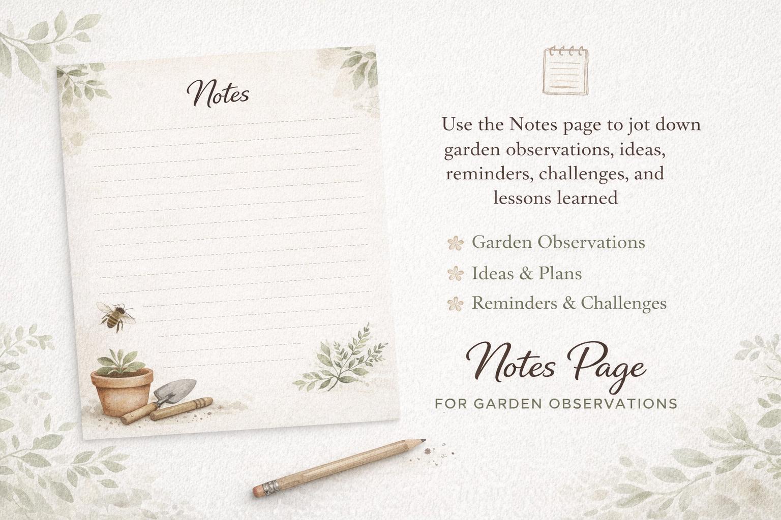 Rustic Garden Planner Printable | Garden Journal PDF | Plant Tracker ...