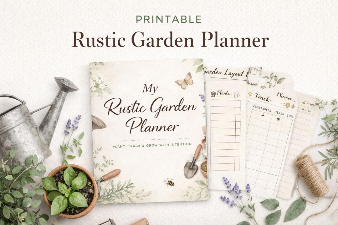 Rustic Garden Planner Printable | Garden Journal PDF | Plant Tracker ...