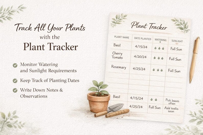 Rustic Garden Planner Printable | Garden Journal PDF | Plant Tracker ...