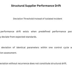 Supplier Performance Drift Control System – Deviation Classification, Stability Assessment and Intervention Logic