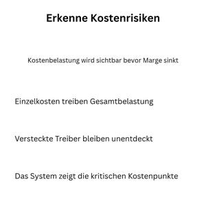 Cost concentration and margin erosion analysis system, cost risk, concentration, margin pressure