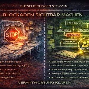 Decision freeze documentation system for blockages, delays and accountability
