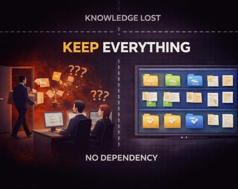 Affärskunskapssystem för att spara information och minska beroende