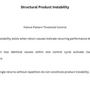 Return Cause Analysis System – Failure Pattern Classification, Instability Assessment and Revision Logic