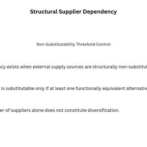 Supplier Dependency Control System – Concentration Analysis, Substitutability Classification and Diversification Logic