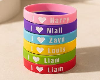 One Direction Silicone Friendship Bracelet, Harry Niall Zayn Liam Wristband