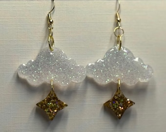 Resin Rain Cloud Earrings