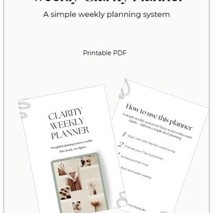 Minimalist Weekly Planner Printable | Weekly Reset Planner | Simple Weekly Planning System | Digital Planner PDF | Clarity Method Download
