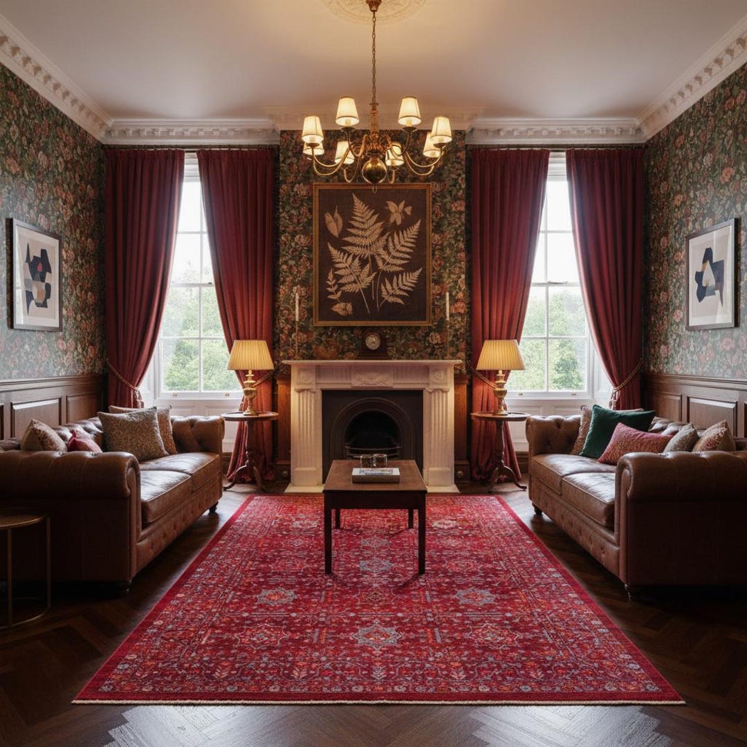 Red Oasis Heirloom Turkish Carpet, Traditional Oriental Area Rug for ...