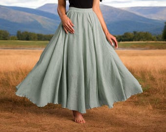 Gonna lunga in lino, gonna rinascimentale, gonna lunga, gonna edoardiana, gonna cottagecore, gonna svasata, gonna ampia, gonna romantica