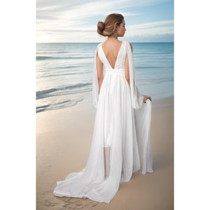 backless milkmaid dress Everleigh Milkmaid Sleeve Exposed Back Dress White