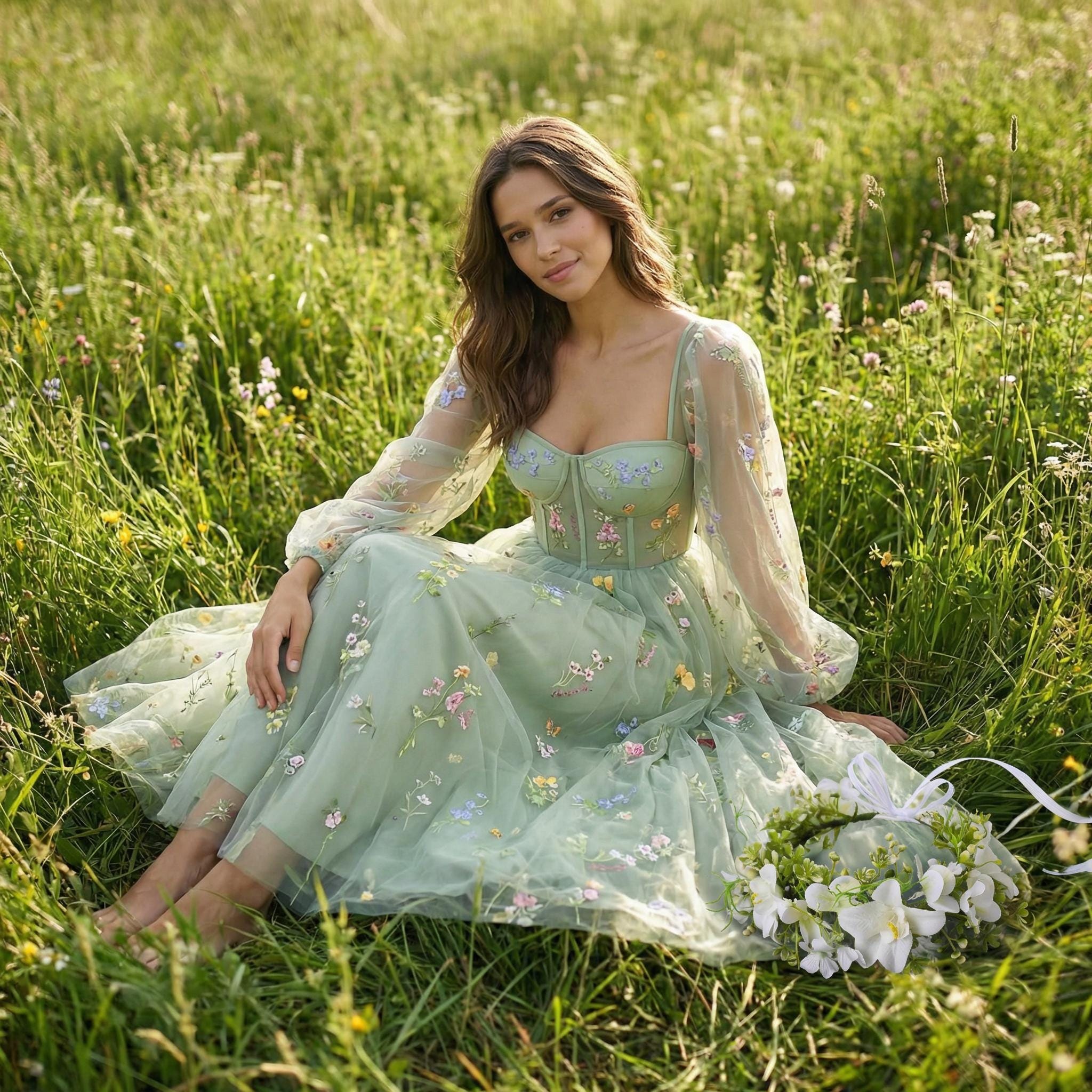 Green Fairy Gown - Etsy UK