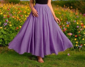 Leinen Maxirock, Renaissance Rock, langer Rock, Cottagecore Rock, Leinenrock, breiter Rock, romantischer Rock