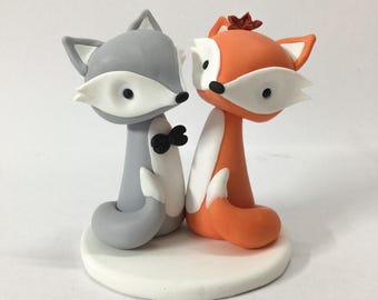 Fox Wedding Cake Topper, Red Foxes Birthday Party Decor, Rustic Theme, Forest  Woodland Animal Cake Topper, Mid Festival Decor Theme