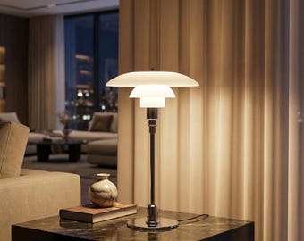 Nordic Glass Table Lamp, Minimalist Scandinavian Bedside Light, Elegant Living Room Decor