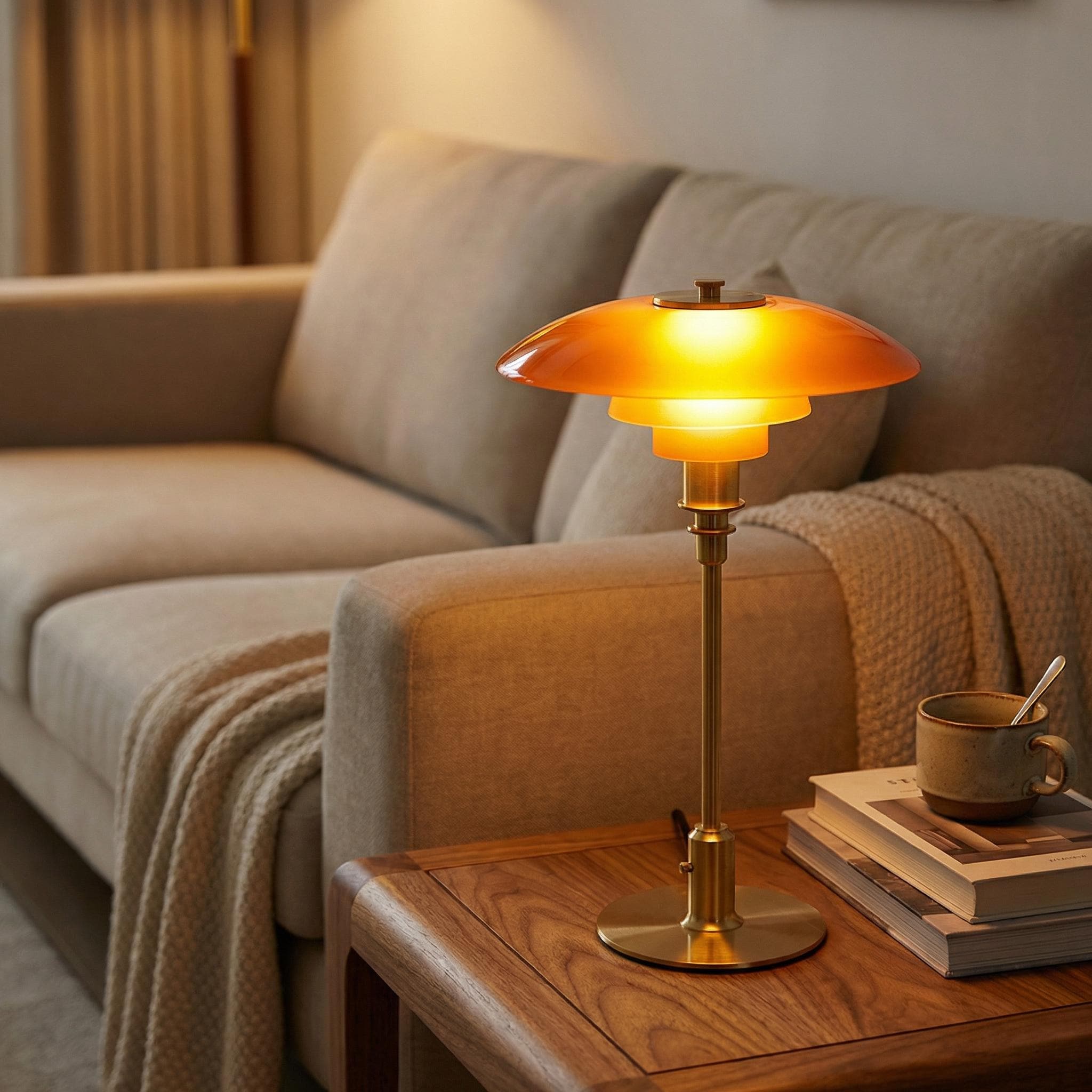 Nordic Glass Table Lamp, Minimalist Scandinavian Bedside Light, Elegant ...