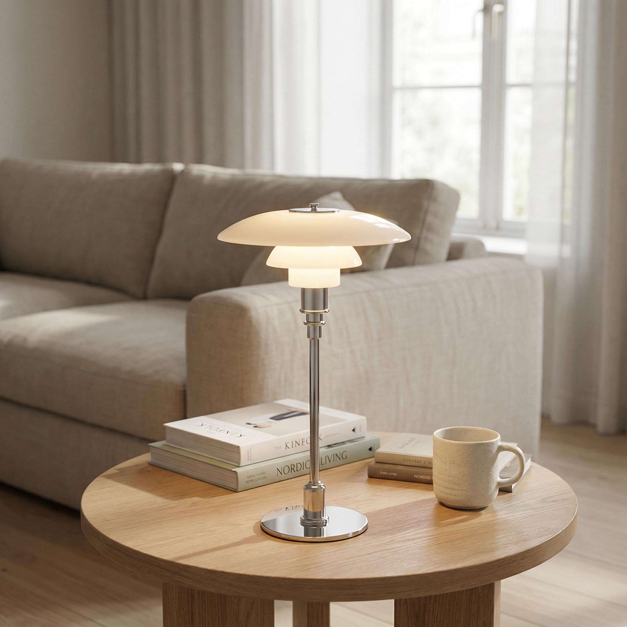 Nordic Glass Table Lamp, Minimalist Scandinavian Bedside Light, Elegant ...