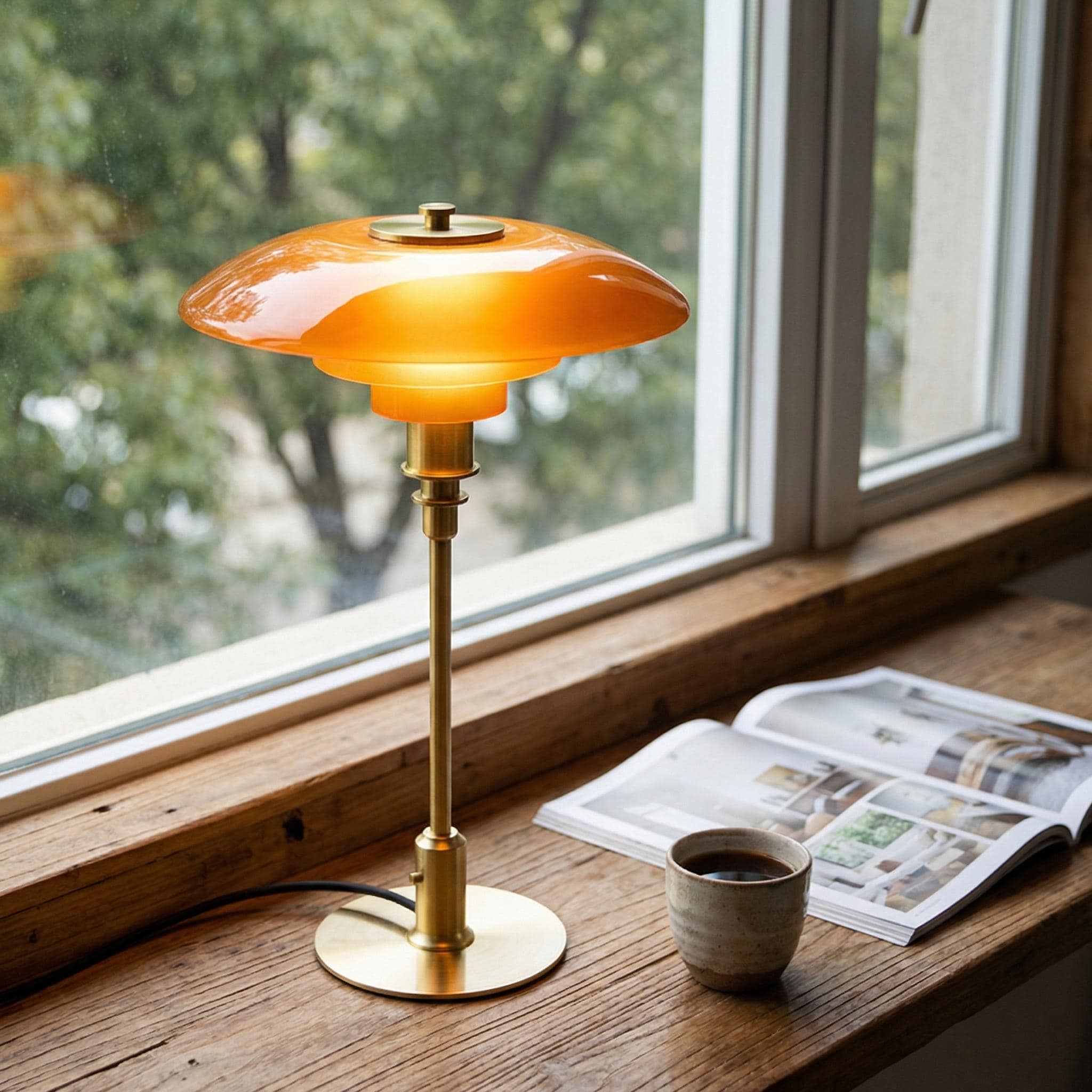 Nordic Glass Table Lamp, Minimalist Scandinavian Bedside Light, Elegant ...