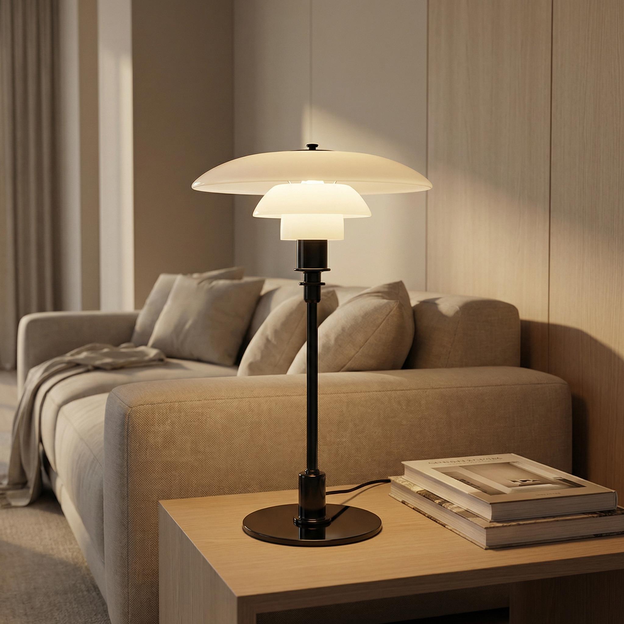 Nordic Glass Table Lamp, Minimalist Scandinavian Bedside Light, Elegant ...