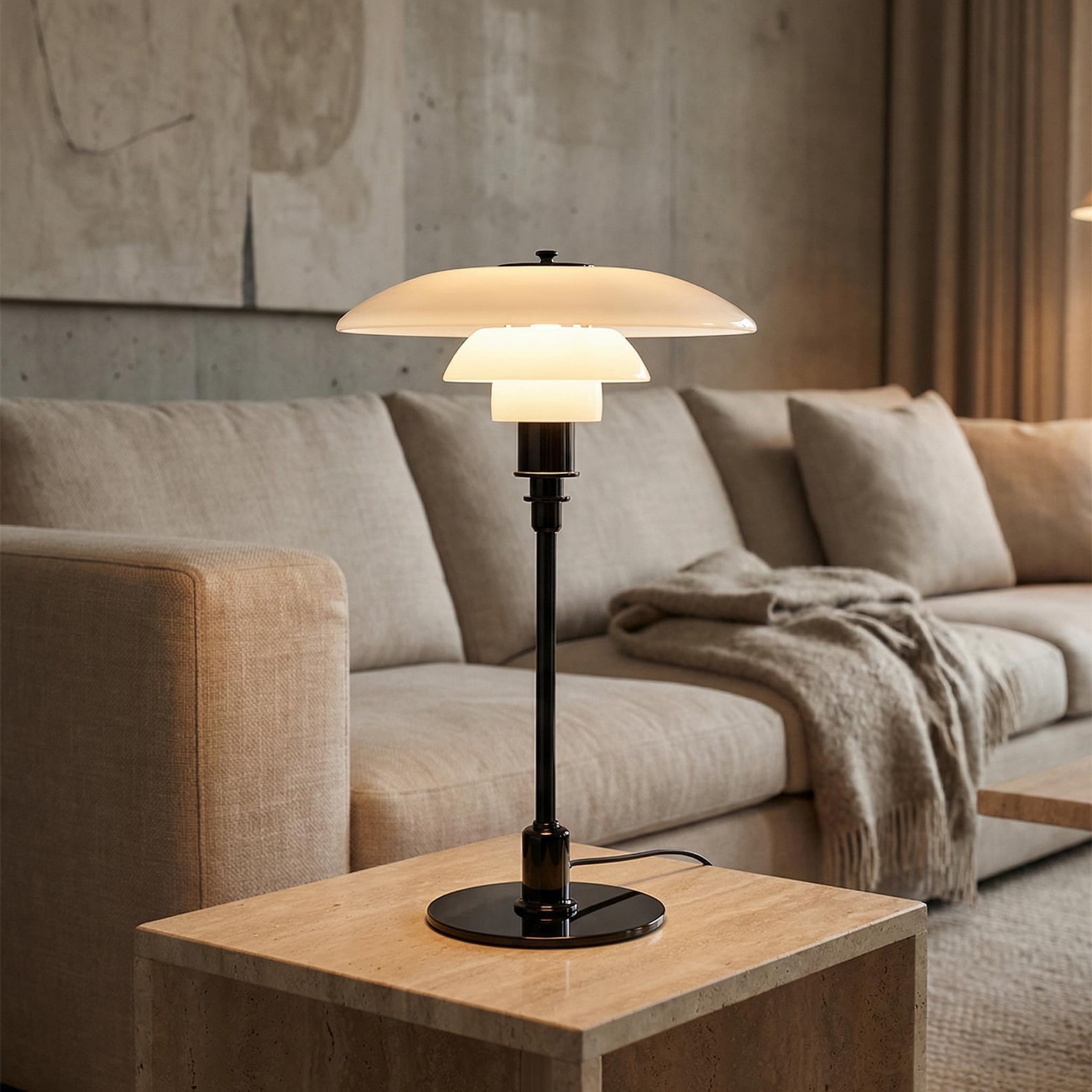 Nordic Glass Table Lamp, Minimalist Scandinavian Bedside Light, Elegant ...